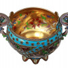 A RUSSIAN SILVER AND ENAMEL PLAQUE A JOUR BOWL PIC-5