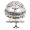 LARGE RUSSIAN SILVER EGG WITH CHICKEN LEGS STAND PIC-1