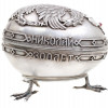 LARGE RUSSIAN SILVER EGG WITH CHICKEN LEGS STAND PIC-2