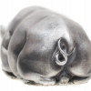 RUSSIAN CARVED SILVER PIG FIGURINE WITH RUBY EYES PIC-2