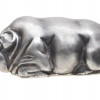 RUSSIAN CARVED SILVER PIG FIGURINE WITH RUBY EYES PIC-4