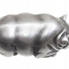 RUSSIAN CARVED SILVER PIG FIGURINE WITH RUBY EYES PIC-5