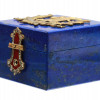 A RUSSIAN SILVER AND LAPIS LAZULI JEWELRY BOX PIC-1