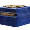 A RUSSIAN SILVER AND LAPIS LAZULI JEWELRY BOX PIC-2