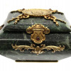 A RUSSIAN GILT SILVER AND SNAKE STONE JEWELRY BOX PIC-0