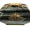 A RUSSIAN GILT SILVER AND SNAKE STONE JEWELRY BOX PIC-1