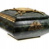 A RUSSIAN GILT SILVER AND SNAKE STONE JEWELRY BOX PIC-3