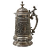 AN ANTIQUE SILVER PLATED BEER STEIN 19TH CEN. PIC-0