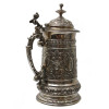 AN ANTIQUE SILVER PLATED BEER STEIN 19TH CEN. PIC-1