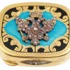 A RUSSIAN GILT SILVER AND DIAMONDS PILL BOX PIC-1