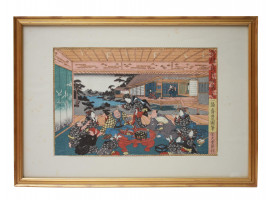 ANTIQUE JAPANESE WOODBLOCK BY UTAGAWA KUNISADA