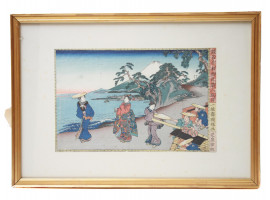 AN ANTIQUE JAPANESE WOODBLOCK PRINT BY KUNITERU