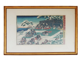 AN ANTIQUE JAPANESE WOODBLOCK PRINT BY KUNITERU