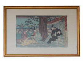 ANTIQUE JAPANESE WOODBLOCK PRINT BY TOYOKUNI III