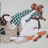 ANTIQUE JAPANESE SHUNGA WATERCOLOR PAINTING PIC-1