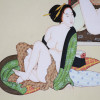 AN ANTIQUE JAPANESE WATERCOLOR SHUNGA PAINTING PIC-2