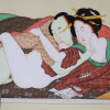 AN ANTIQUE JAPANESE WATERCOLOR SHUNGA PAINTING PIC-3