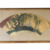 EARLY 20TH CENTURY JAPANESE FAN PAINTING CRANES PIC-0