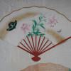 CHINESE WATERCOLOR PAINTING ON SILK FANS FRAMED PIC-2