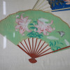 CHINESE WATERCOLOR PAINTING ON SILK FANS FRAMED PIC-4