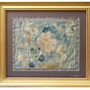 AN ANTIQUE CHINESE SILK EMBROIDERY FLORAL PANEL PIC-0