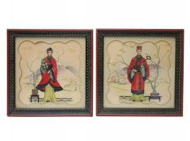 A PAIR OF VINTAGE ASIAN CHINESE PRINTS