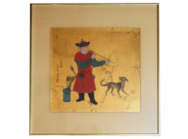 CHINESE MIXED MEDIA PAINTING SIGNED BY MOUXIAN