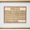 ANTIQUE ARABIC PERSIAN MANUSCRIPT LEAF FRAMED PIC-0