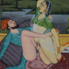 INDO PERSIAN MUGHAL EROTIC PAINTING W MANUSCRIPT PIC-2