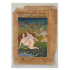 INDO PERSIAN MUGHAL EROTIC PAINTING W MANUSCRIPT PIC-0