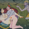 INDO PERSIAN MUGHAL EROTIC PAINTING W MANUSCRIPT PIC-1