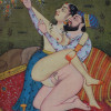 INDO PERSIAN MUGHAL EROTIC PAINTING W MANUSCRIPT PIC-1