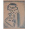 MIKHAIL LARIONOV LITHOGRAPH PORTRAIT OF AKHMATOVA PIC-1