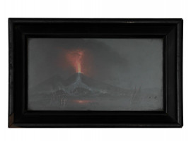 19TH C. NEAPOLITAN SCHOOL PAINTING VESUVIUS