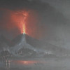 19TH C. NEAPOLITAN SCHOOL PAINTING VESUVIUS PIC-1