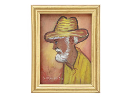 OIL PAINTING PORTRAIT OF OLD MAN SIGNED BY ARTIST