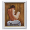 ATTR TO MARIE HANOLD OIL PAINTING OF NUDE WOMAN PIC-0