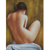 ATTR TO MARIE HANOLD OIL PAINTING OF NUDE WOMAN PIC-1