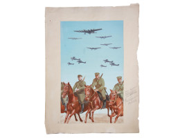 SOVIET MILITARY PAINTING FOR POSTER BY MAGUIDSON