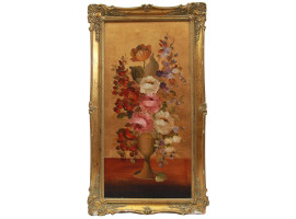 A VINTAGE OIL ON CANVAS STILL LIFE SIGNED RUFFINI