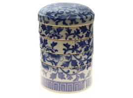 AN ANTIQUE CHINESE PORCELAIN STACKING ROUND BOX