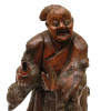 ANTIQUE CHINESE CARVED BOXWOOD FIGURINE OF HERMIT PIC-1