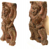 A PAIR OF ANTIQUE THAI CARVED WOOD GARUDA FIGURES PIC-1