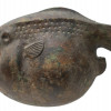 A JAPANESE BRONZE FIGURINE OF PUFFER FISH FUGU PIC-0