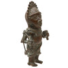 ANTIQUE BENIN AFRICAN BRONZE-CAST WARRIOR FIGURE PIC-1