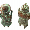 A PAIR OF AFRICAN BENIN BRONZE-CAST FIGURES PIC-4