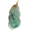 A CHINESE GREEN JADE PENDANT WITH 14K GOLD LOOP PIC-0