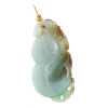 A CHINESE GREEN JADE PENDANT WITH 14K GOLD LOOP PIC-3