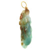 A CHINESE GREEN JADE PENDANT WITH 14K GOLD LOOP PIC-4