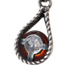 A JEWELRY SET OF AMBER & SILVER RINGS AND PENDANT PIC-9